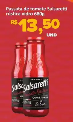 Paulistão Supermercados Passata de tomate Salsaretti rústica vidro oferta