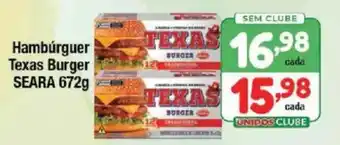 Supermercados Unidos Hambúrguer Texas Burger SEARA oferta