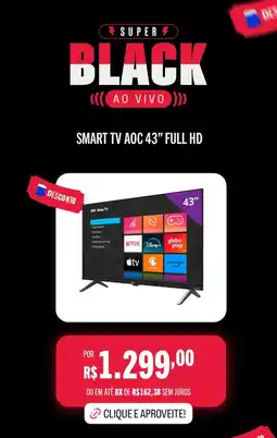 Casas Bahia Smart tv aoc 43" full hd oferta