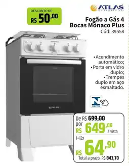 Deltasul Fogão a Gás 4 Bocas Mônaco Plus oferta