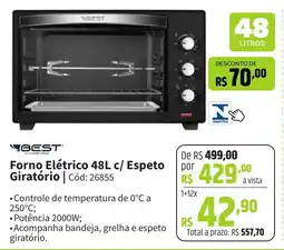Deltasul BEST Forno Elétrico 48L c/ Espeto Giratório oferta