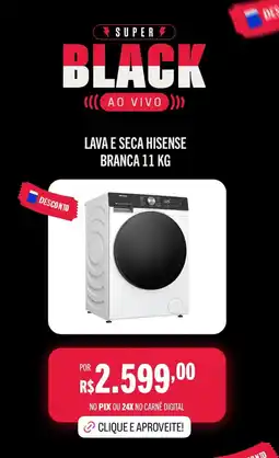 Casas Bahia Lava e seca hisense branca oferta
