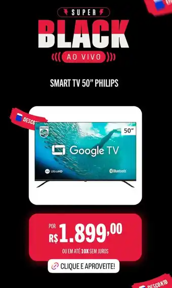 Casas Bahia Smart tv 50" philips oferta