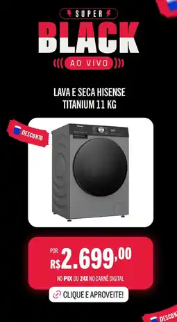 Casas Bahia Lava e seca hisense titanium oferta