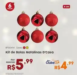 Casa Freitas Kit de Bolas Natalinas D'Casa oferta