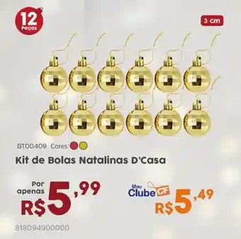 Casa Freitas Kit de Bolas Natalinas D'Casa oferta