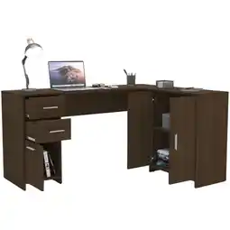 Benoit Escrivaninha Mesa Escritório Politorno Madri 3 Portas 2 Gavetas MDP oferta