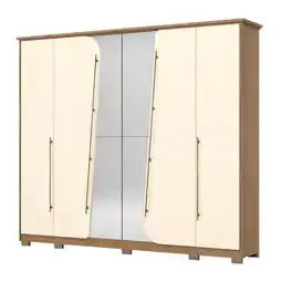 Benoit Guarda Roupa / Roupeiro Henn D322 6 portas 6 Gavetas Com Espelho 230x268x52cm oferta