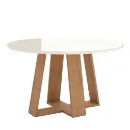 Benoit Mesa de Jantar Henn SC130-127 Redonda 6 Lugares Tampo Com Vidro 80x140cm oferta