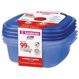 Benoit Conjunto de Potes Sanremo com Tampa Ultraprotect 3 Peças 1,3L oferta