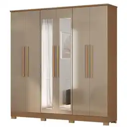 Benoit Guarda Roupa / Roupeiro Barcellona 2252R-490 São Paulo 6 Portas 3 Gavetas Com Espelho 226x21 oferta