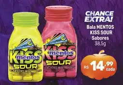 Supermercados Jau Serve Bala MENTOS KISS SOUR Sabores oferta