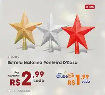 Casa Freitas Estrela Natalina Ponteira D'Casa oferta