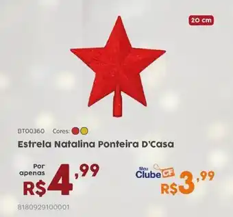 Casa Freitas Estrela Natalina Ponteira D'Casa oferta