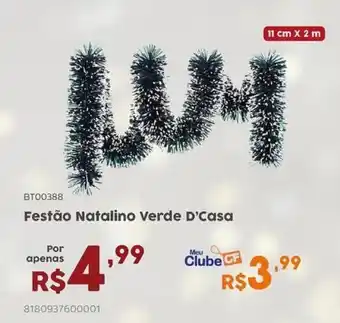 Casa Freitas Festão Natalino Verde D'Casa oferta