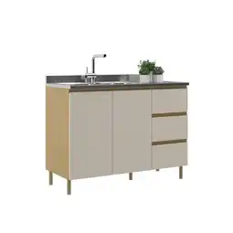 Benoit Balcão De Pia Móveis Sul 5550 Florença 2 Portas 3 Gavetas 120cm Sem Tampo oferta