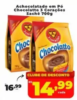 Nidobox Achocolatado em Pó Chocolatto 3 Corações Sachê oferta