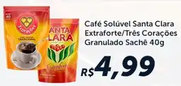 Rebouças Supermercados Café Solúvel Santa Clara Extraforte/Três Corações Granulado Sachê oferta