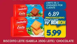 Rancho Bom Supermercados Biscoito leite isabela leite/ chocolate oferta