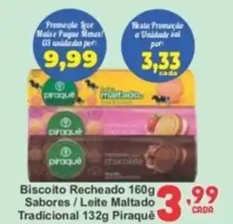 Rede Super Compras Biscoito Recheado Sabores/Leite Maltado Tradicional Piraqué oferta