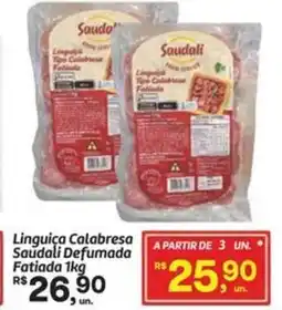 Fort Atacadista Linguiça Calabresa Saudali Defumada Fatiada oferta