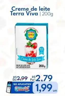 Supermercados Baklizi Creme de leite Terra Viva oferta
