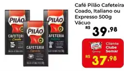 Semar Supermercado Café Pilão Cafeteira Coado, Italiano ou Expresso Vácuo oferta