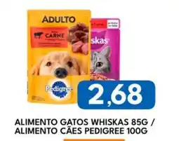 Rancho Bom Supermercados Alimento gatos whiskas / alimento cães pedigree oferta