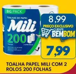 Rancho Bom Supermercados Toalha papel mili com 2 rolos 200 folhas oferta
