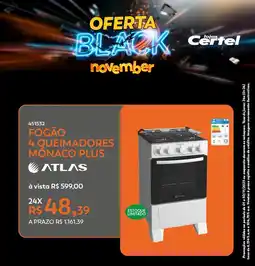 Lojas Certel Fogão 4 queimadores monaco plus Atlas oferta