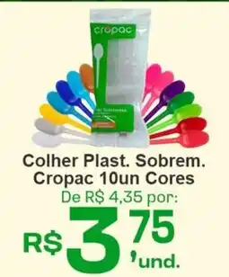 Cocipa Colher Plast. Sobrem. Cropac 10un Cores oferta