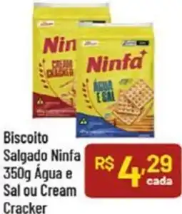 Supermercados Goes Biscoito Salgado Ninfa Agua e Sal ou Cream Cracker oferta