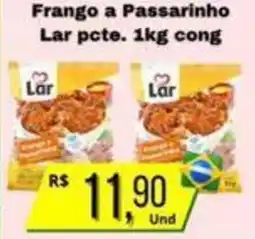 Supermercados Pague Menos Frango a Passarinho Lar pcte. cong oferta
