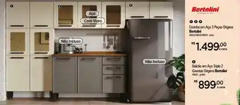 Zenir Balcao em Aco Triplo 2 Gavetas Origens Bertolini oferta