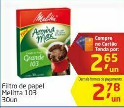 Tenda Atacado Filtro de papel melitta 103 30un oferta