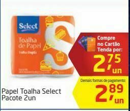 Tenda Atacado Papel toalha select 2un oferta