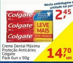 Tenda Atacado Creme dental máxima proteção anticáries colgate pack 6un oferta