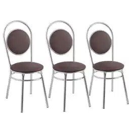 Benoit Conjunto 3 Cadeiras Fil Gabriela 3500 Estofada Tubo Cromada 97x37x48cm oferta