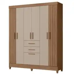 Benoit Guarda Roupa / Roupeiro Moval Malta 061043 7 Portas 2 Gavetas 204x165x47cm oferta