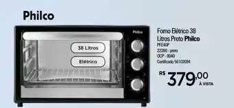Zenir Forno Eletrico 38L Preto Philco oferta