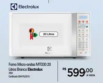 Zenir Forno Micro-ondas 20 litros branco Electrolux oferta