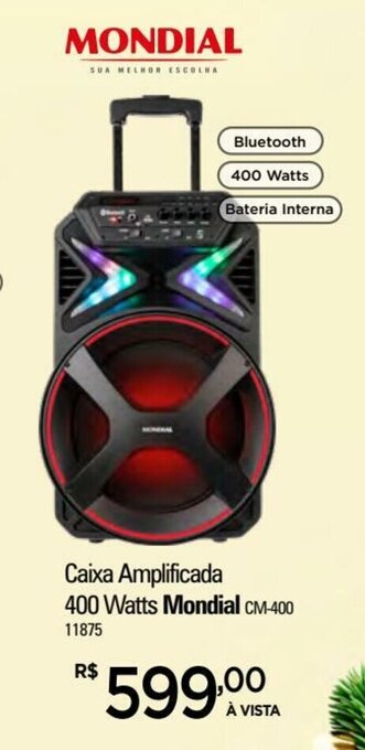 Zenir Caixa Amplificada 400 Watts Mondial oferta