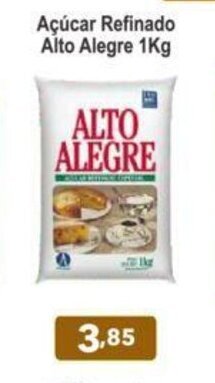 Calvo Atacadista Acucar Refinado Alto Alegre 1kg oferta