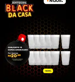 Casa e Vídeo Conjunto 12 copos americano oferta