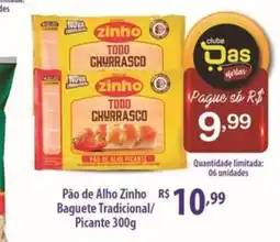 Rede DAS Pão de Alho Zinho Baguete Tradicional/ Picante oferta