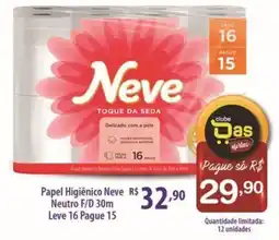 Rede DAS Papel Higiênico Neve Neutro F/D 30m oferta
