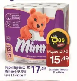Rede DAS Papel Higiênico Mimmo F/D 30m oferta