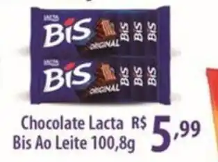 Rede DAS Chocolate Lacta Bis Ao Leite oferta