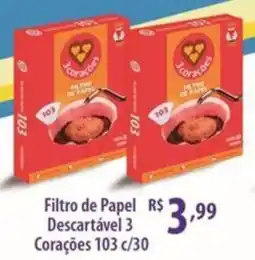 Rede DAS Filtro de Papel Descartável 3 Corações 103 oferta