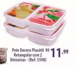 Rede DAS Pote Decora Plasútil Retangular com 2 Divisórias oferta